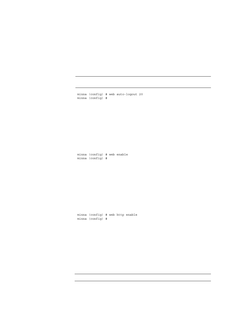 Web auto-logout, Web enable, Web http enable | Web http port | HP StorageWorks Enterprise File Services WAN Accelerator User Manual | Page 210 / 230