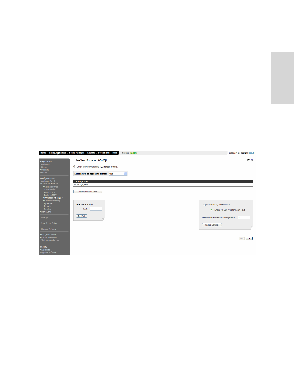 Setting ms-sql features | HP StorageWorks Enterprise File Services WAN Accelerator User Manual | Page 49 / 230
