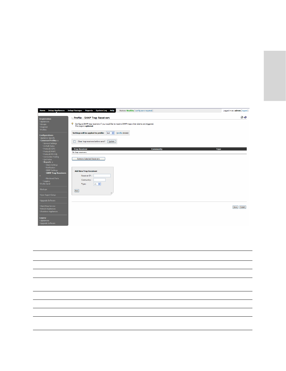Setting snmp trap receivers | HP StorageWorks Enterprise File Services WAN Accelerator User Manual | Page 59 / 230