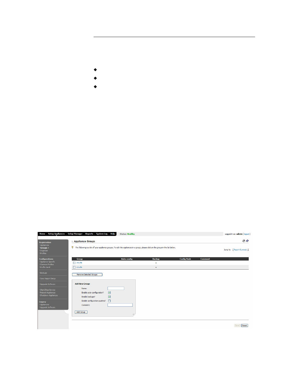 Using groups, Creating groups | HP StorageWorks Enterprise File Services WAN Accelerator User Manual | Page 68 / 230