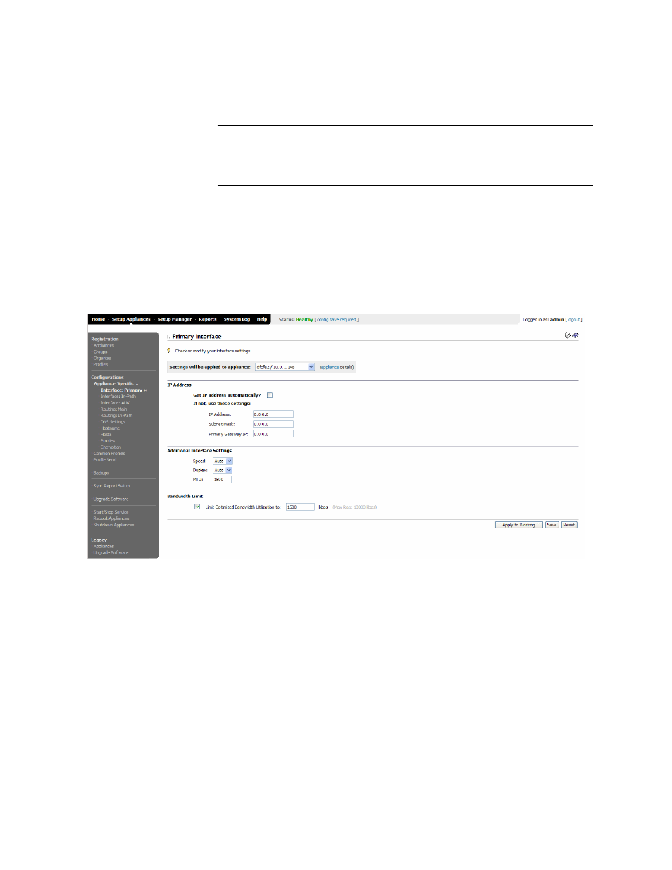 Setting the primary interface | HP StorageWorks Enterprise File Services WAN Accelerator User Manual | Page 78 / 230