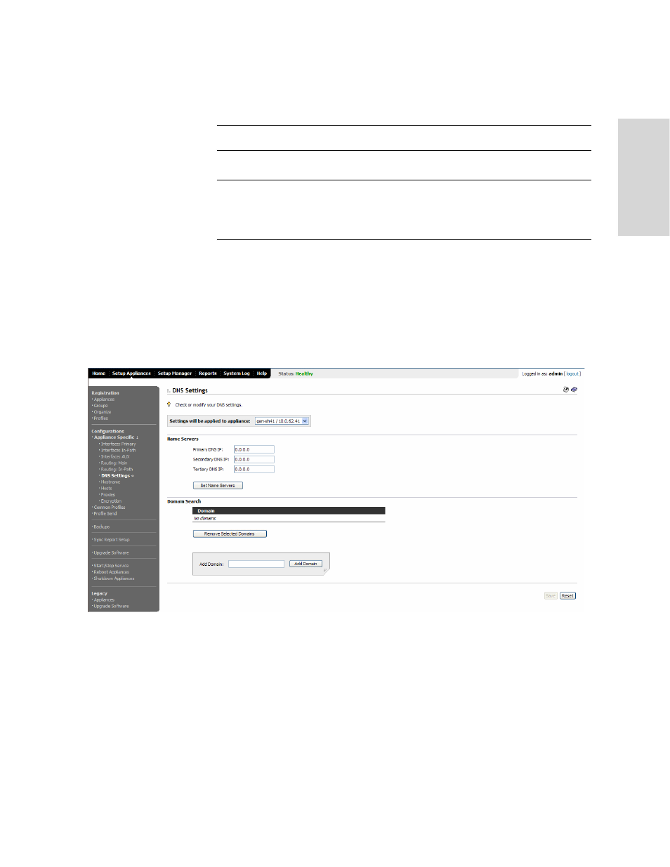 Setting the dns | HP StorageWorks Enterprise File Services WAN Accelerator User Manual | Page 87 / 230