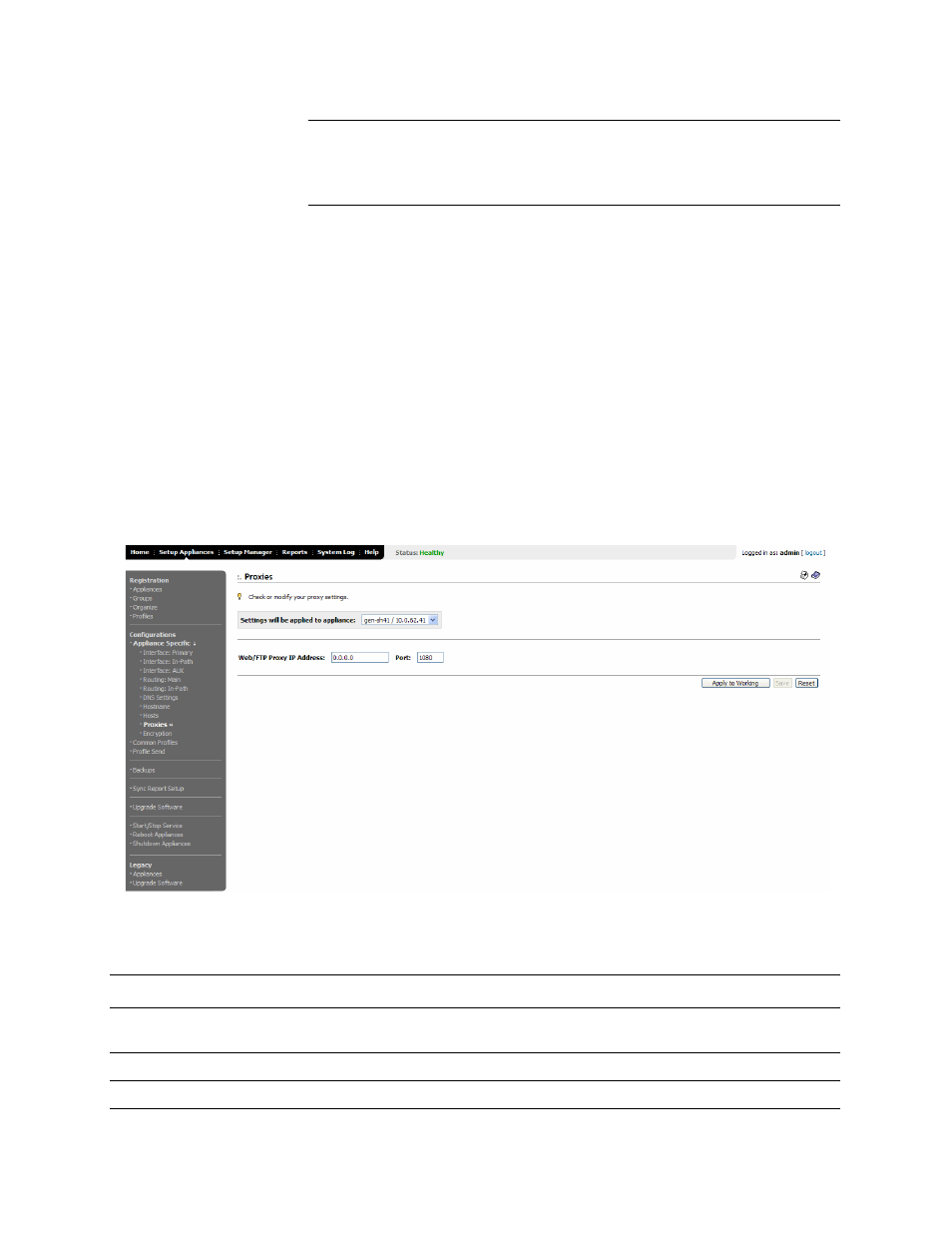 Setting proxies | HP StorageWorks Enterprise File Services WAN Accelerator User Manual | Page 92 / 230