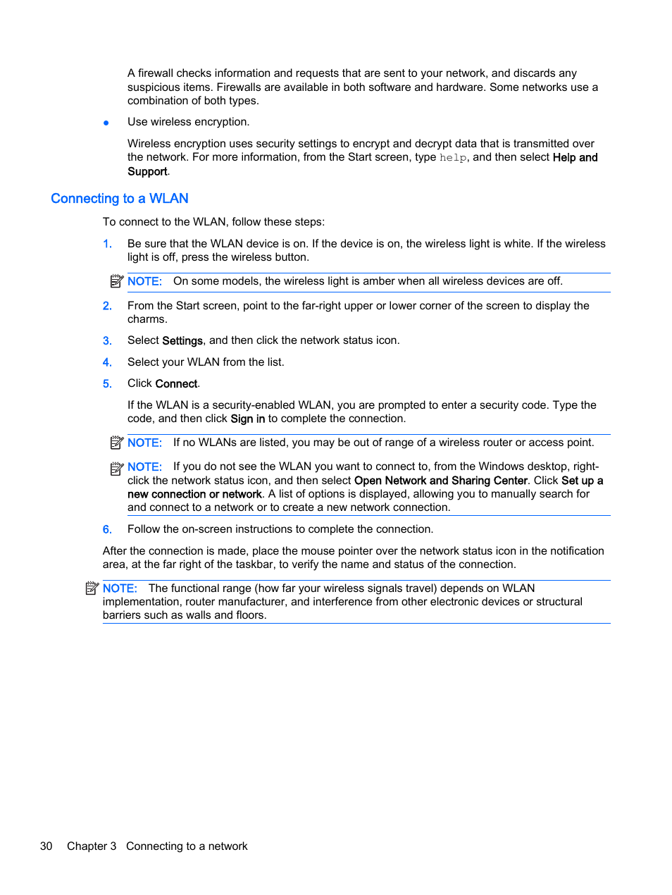 Connecting to a wlan | HP Pavilion 13-r010dx x2 Detachable PC User Manual | Page 40 / 84