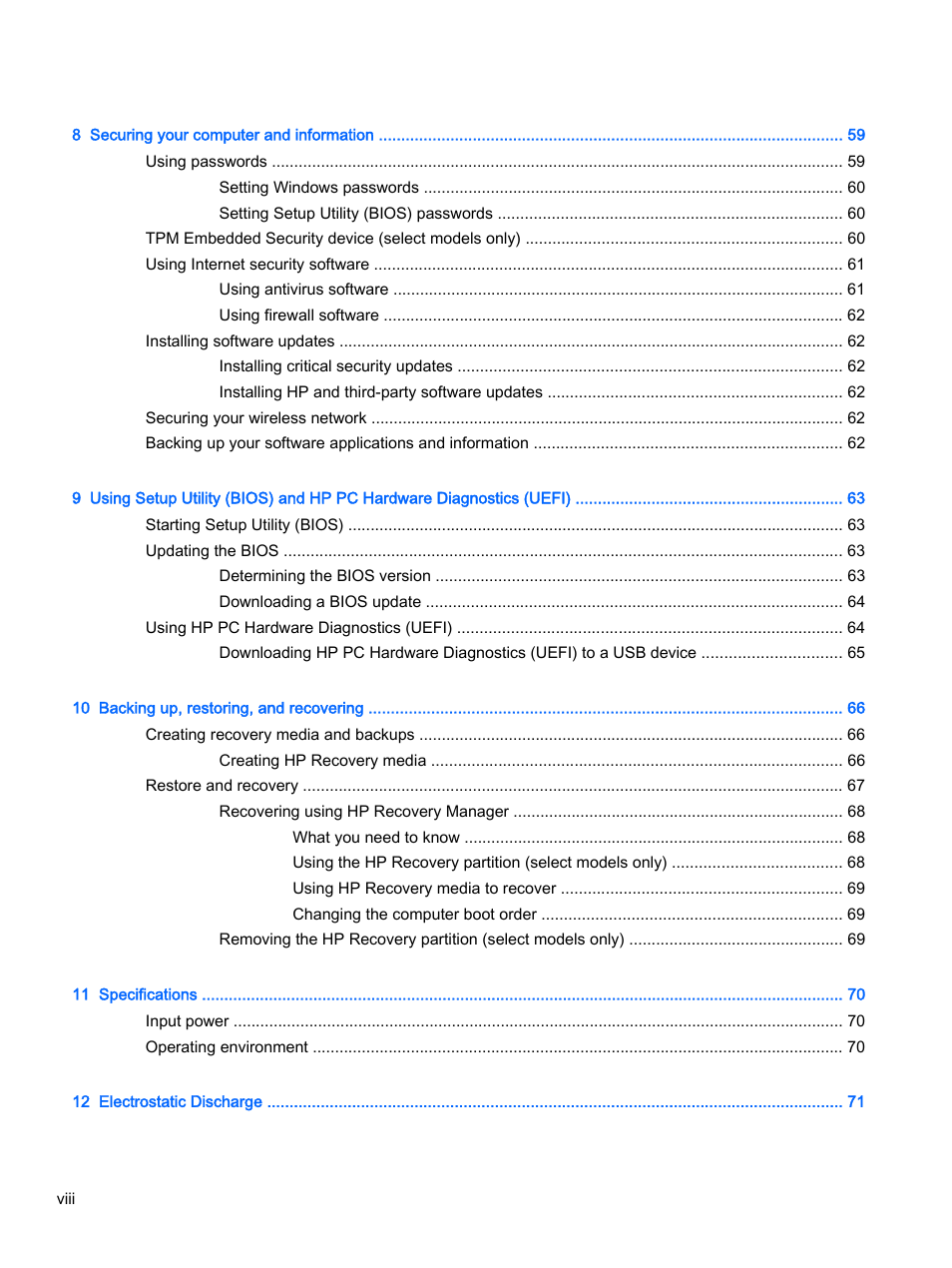 HP Pavilion 13-r010dx x2 Detachable PC User Manual | Page 8 / 84