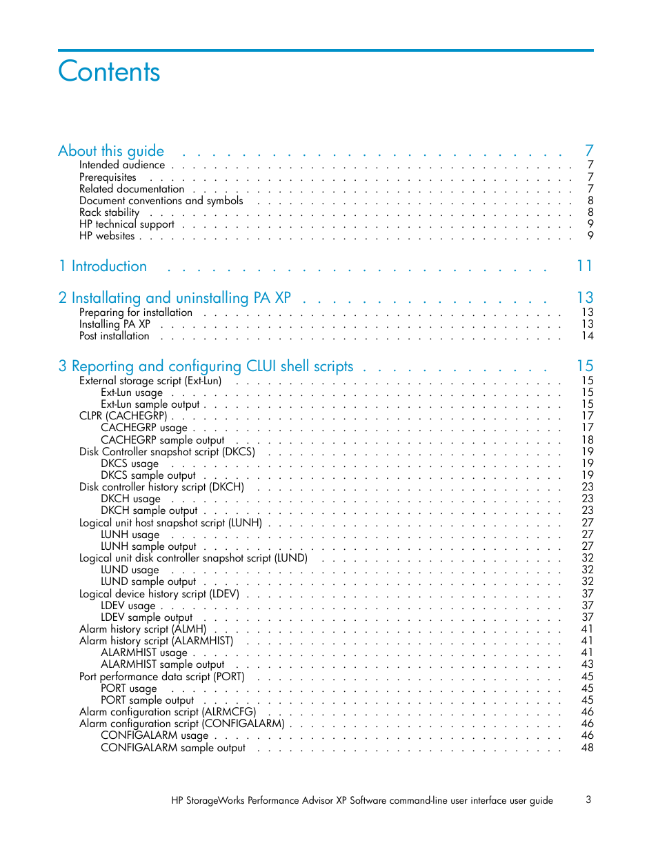HP XP Performance Advisor Software User Manual | Page 3 / 97