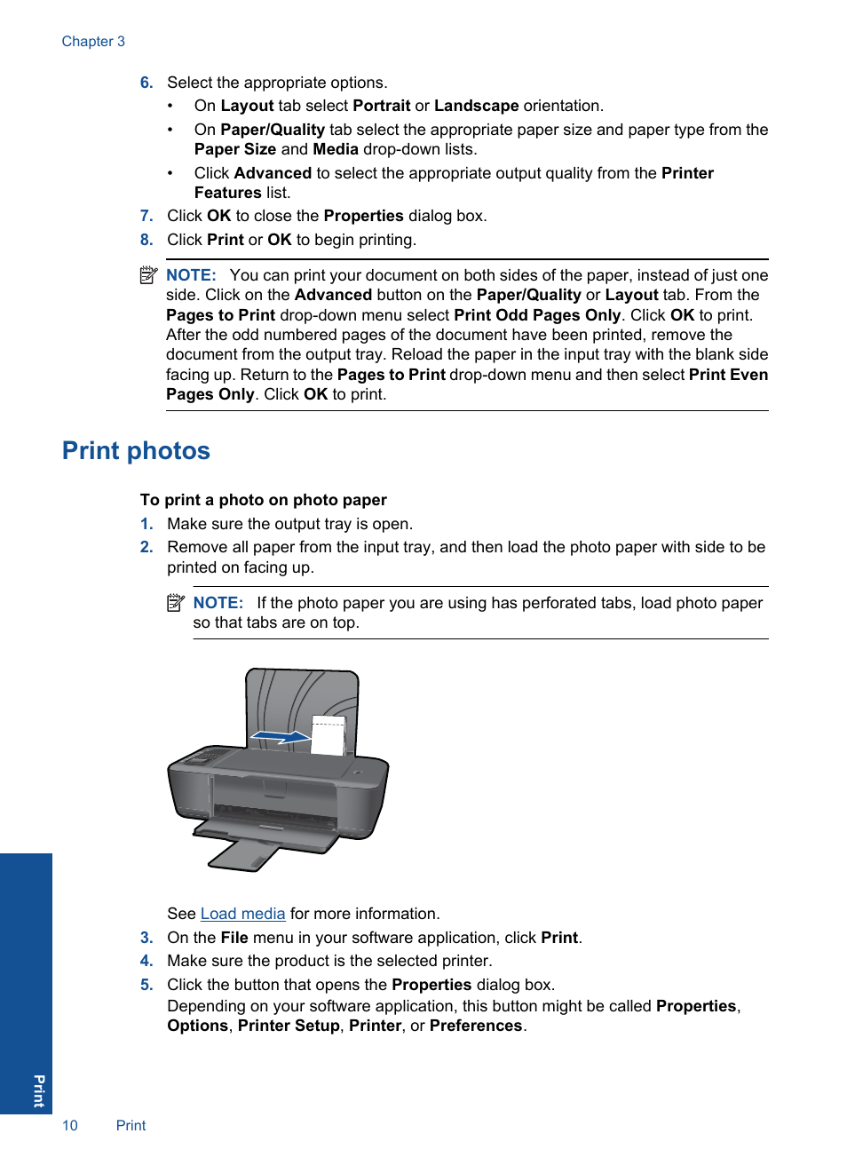 Print photos | HP Deskjet 3000 Printer - J310a User Manual | Page 12 / 58