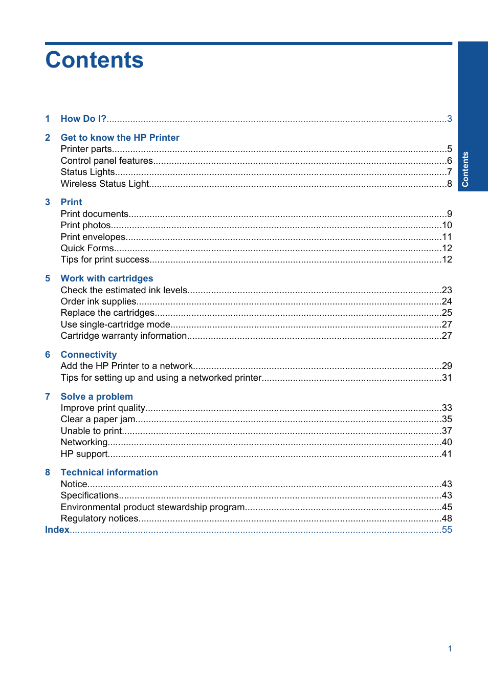 HP Deskjet 3000 Printer - J310a User Manual | Page 3 / 58