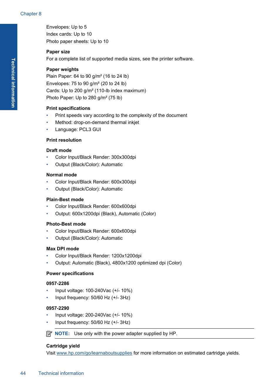 HP Deskjet 3000 Printer - J310a User Manual | Page 46 / 58