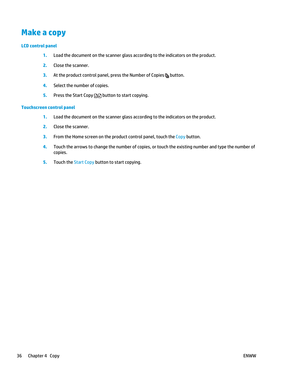 Make a copy | HP LaserJet Pro MFP M127fw User Manual | Page 44 / 122