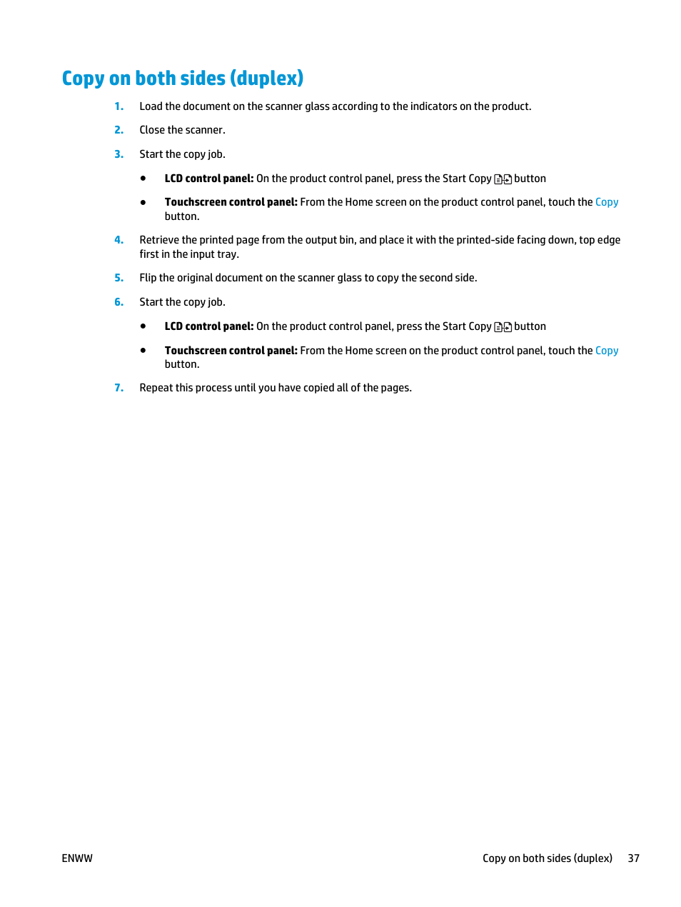 Copy on both sides (duplex) | HP LaserJet Pro MFP M127fw User Manual | Page 45 / 122