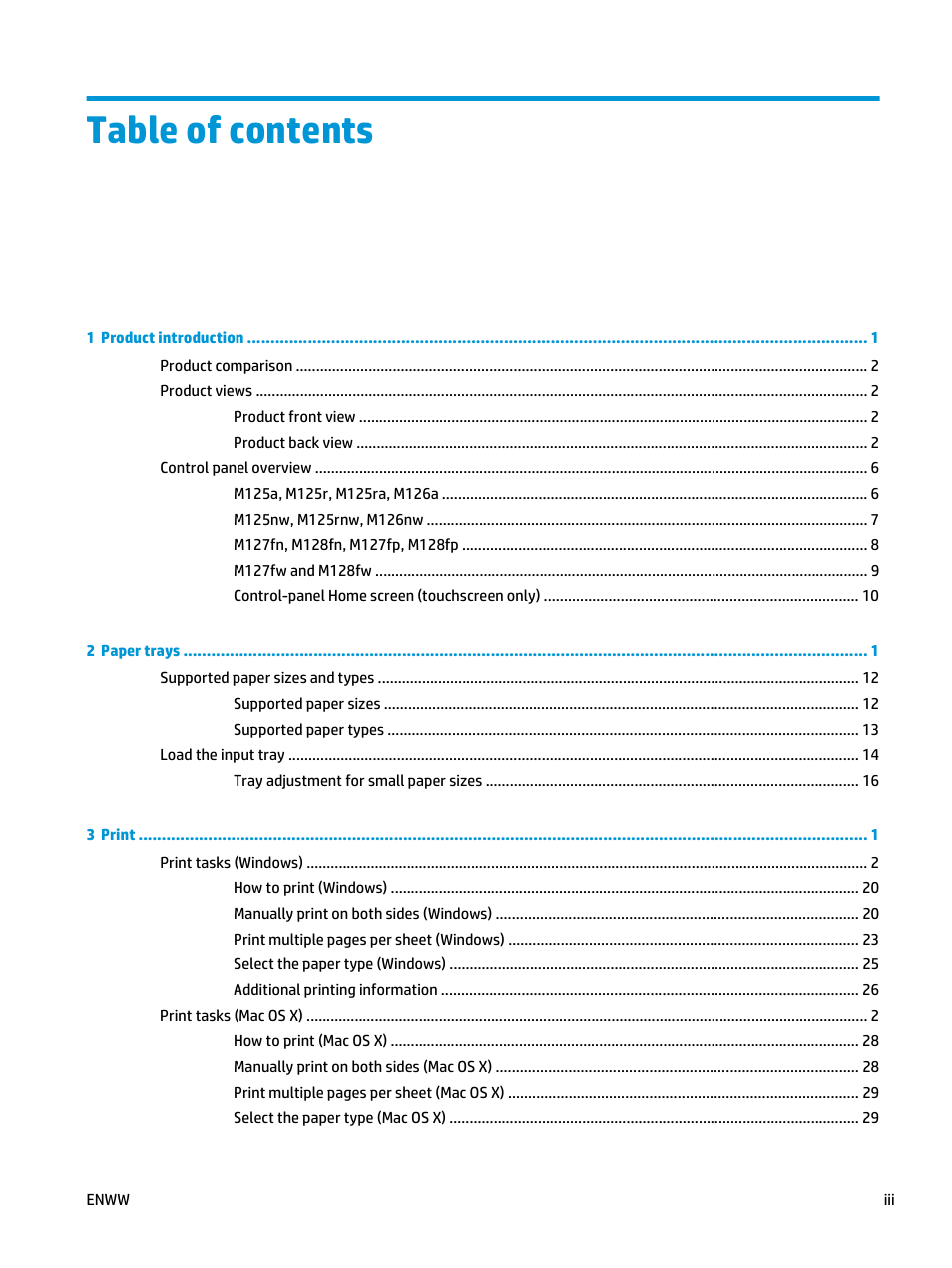 HP LaserJet Pro MFP M127fw User Manual | Page 5 / 122