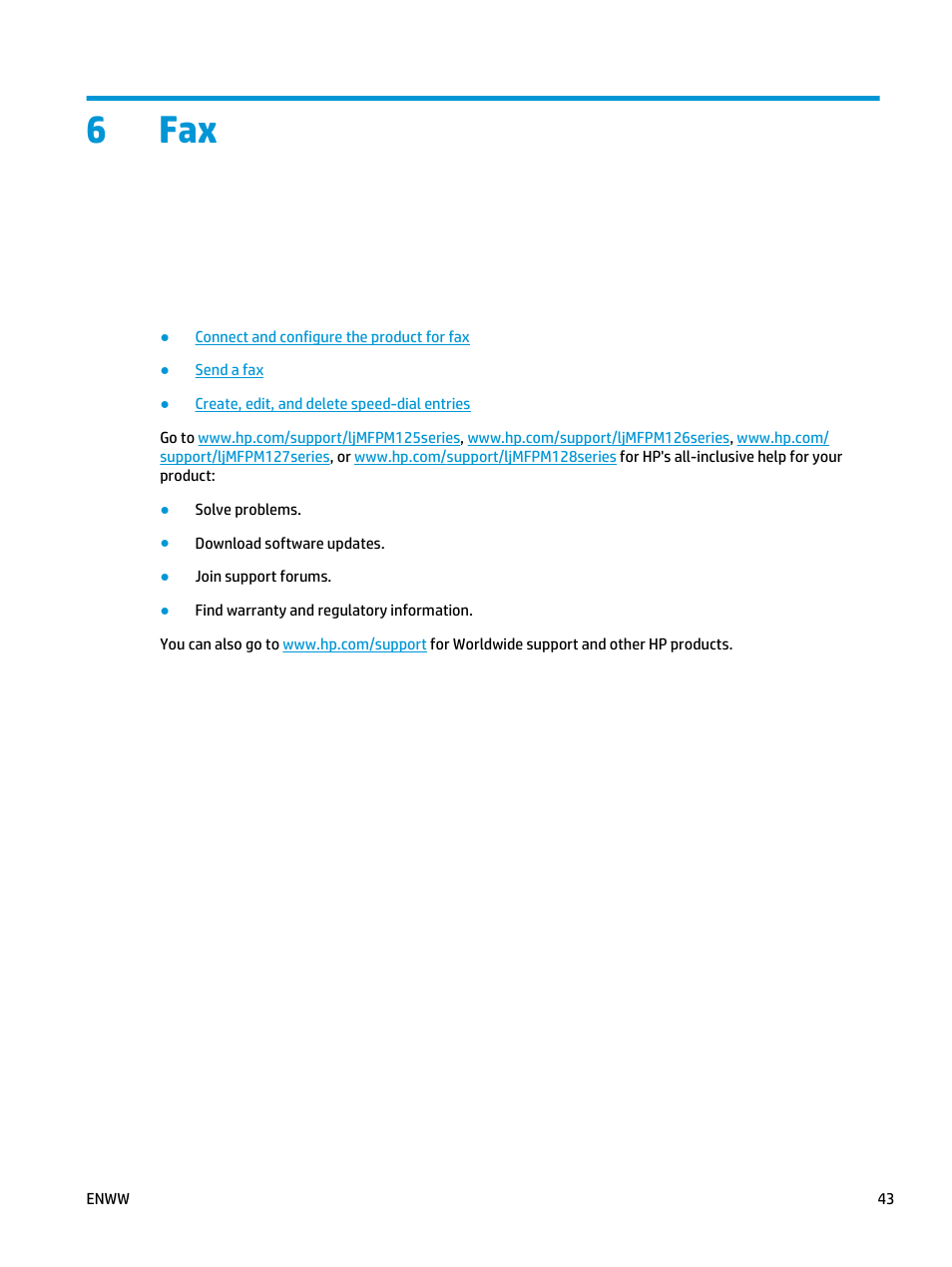 6fax | HP LaserJet Pro MFP M127fw User Manual | Page 51 / 122