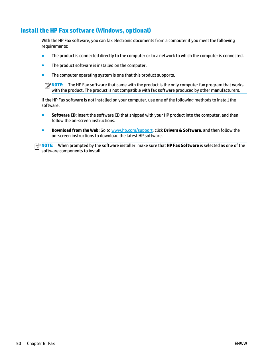 Install the hp fax software (windows, optional) | HP LaserJet Pro MFP M127fw User Manual | Page 58 / 122