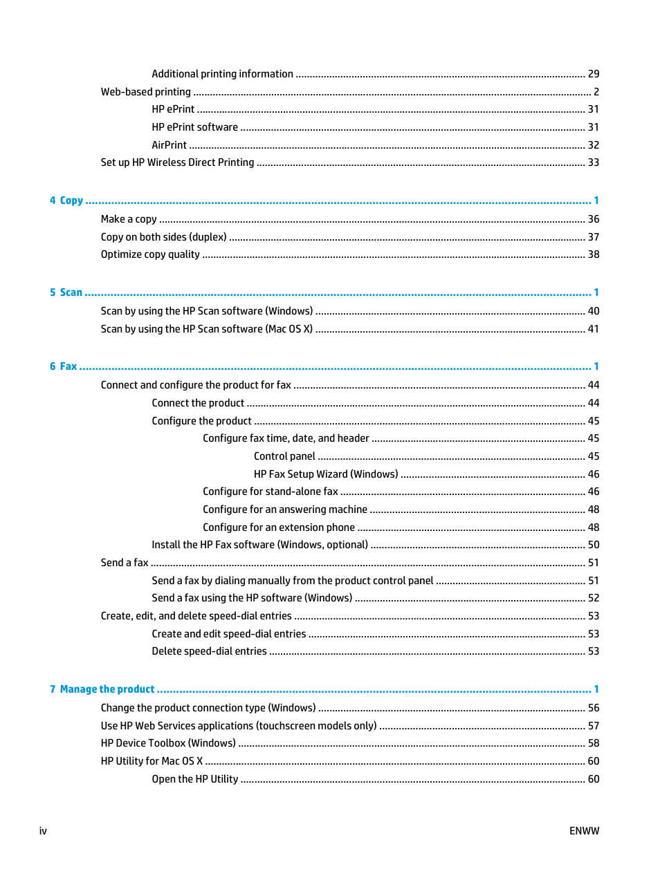 HP LaserJet Pro MFP M127fw User Manual | Page 6 / 122