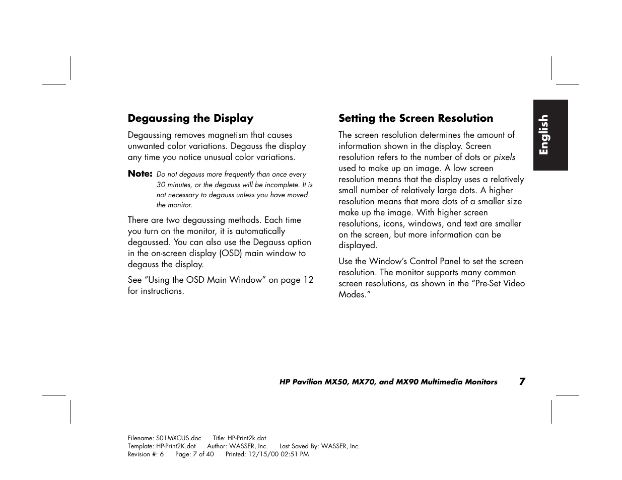 HP Pavilion mx90 19 inch Monitor User Manual | Page 11 / 128