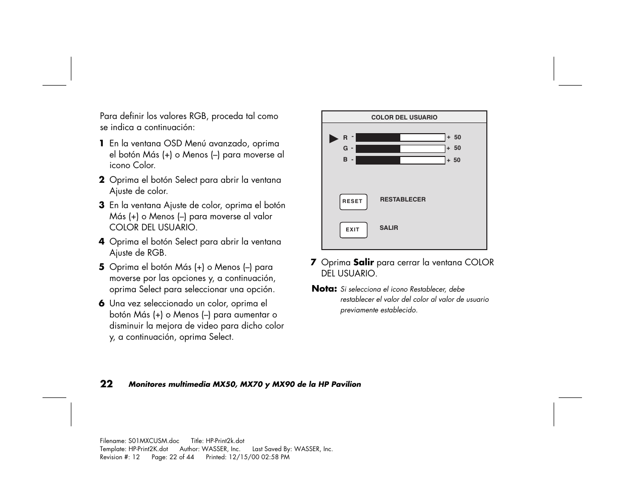 HP Pavilion mx90 19 inch Monitor User Manual | Page 110 / 128
