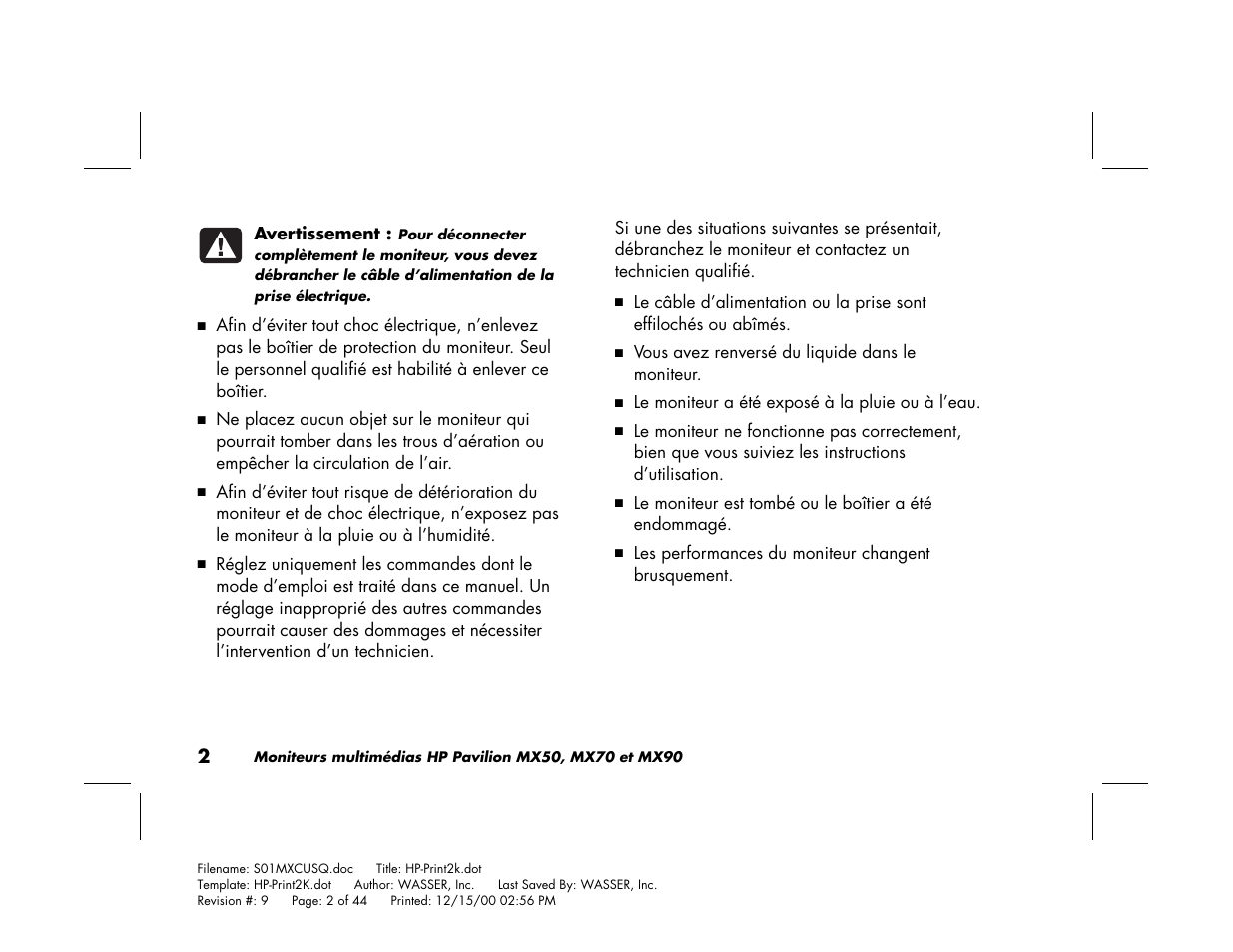 HP Pavilion mx90 19 inch Monitor User Manual | Page 46 / 128