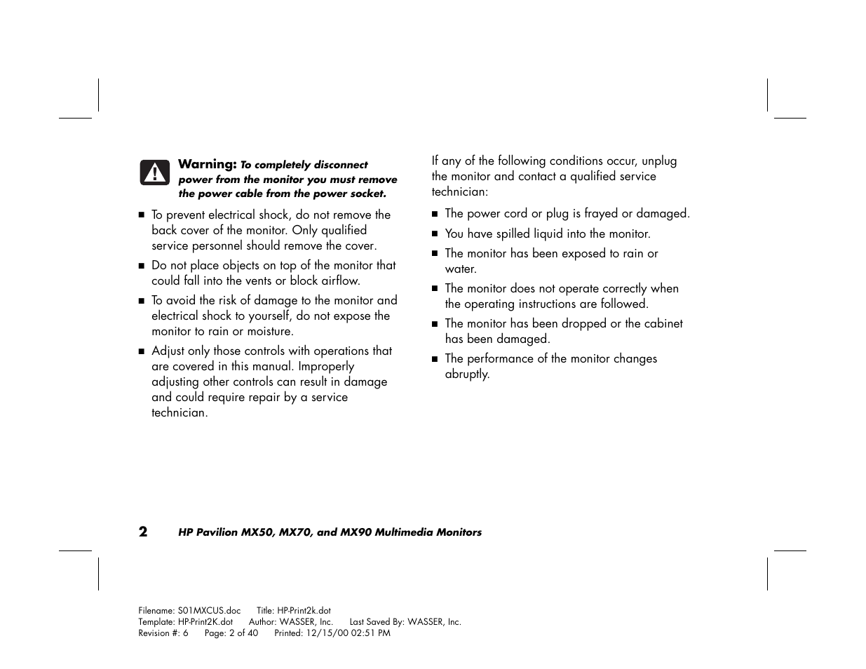HP Pavilion mx90 19 inch Monitor User Manual | Page 6 / 128