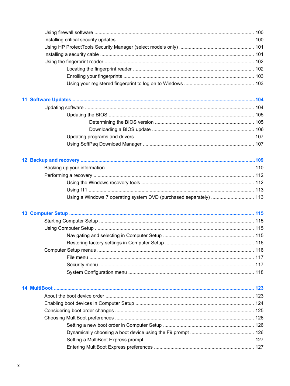 HP ProBook 5220m Notebook PC User Manual | Page 10 / 147