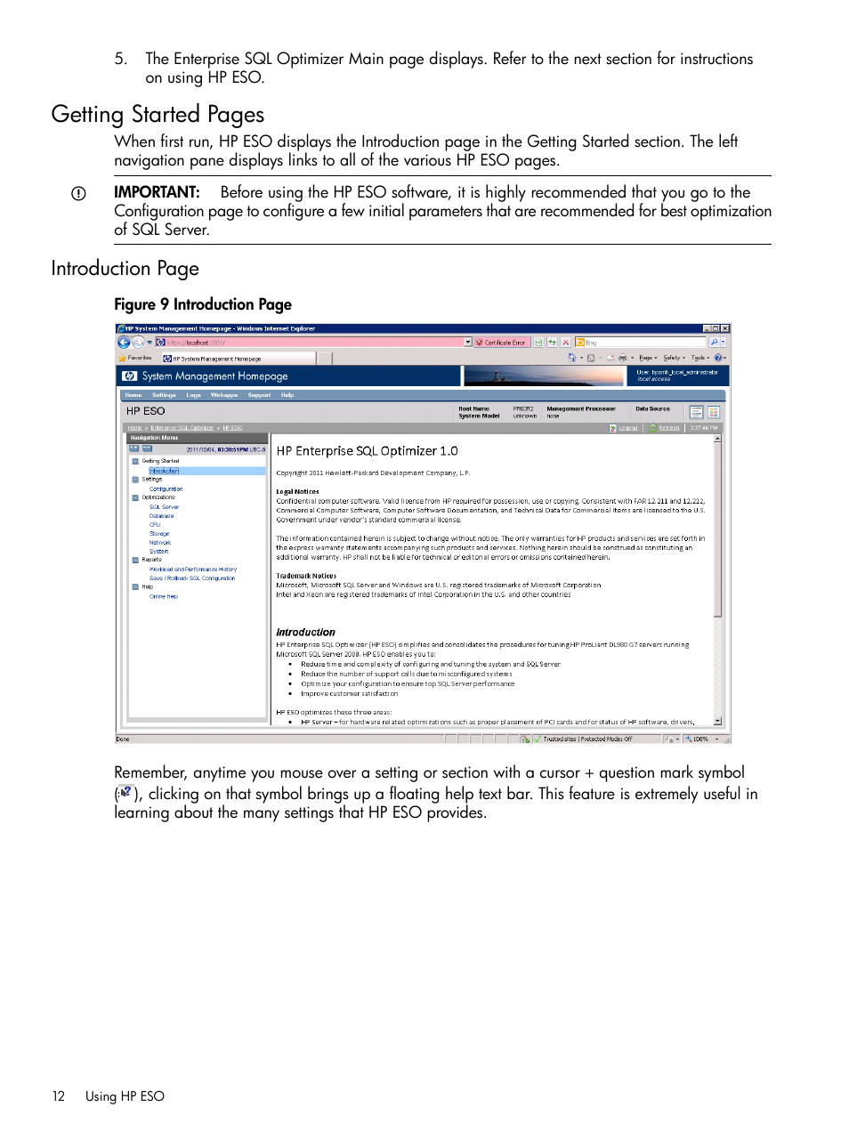 Getting started pages, Introduction page | HP ProLiant DL980 G7 Server User Manual | Page 12 / 27