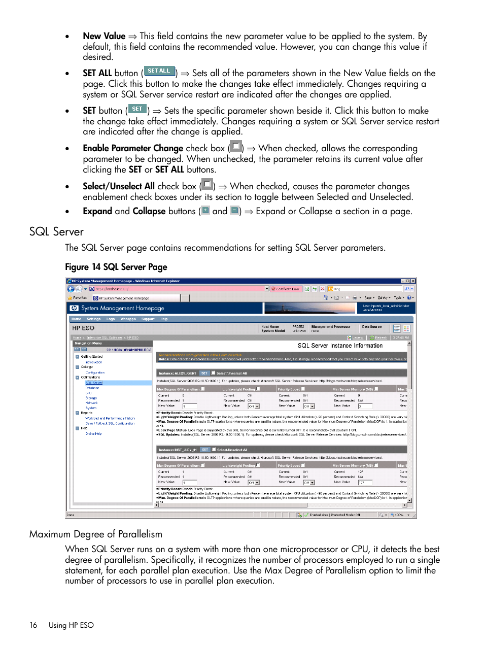 Sql server, Maximum degree of parallelism | HP ProLiant DL980 G7 Server User Manual | Page 16 / 27