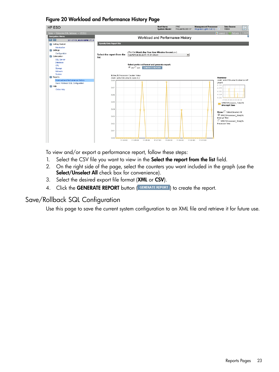 Save/rollback sql configuration | HP ProLiant DL980 G7 Server User Manual | Page 23 / 27