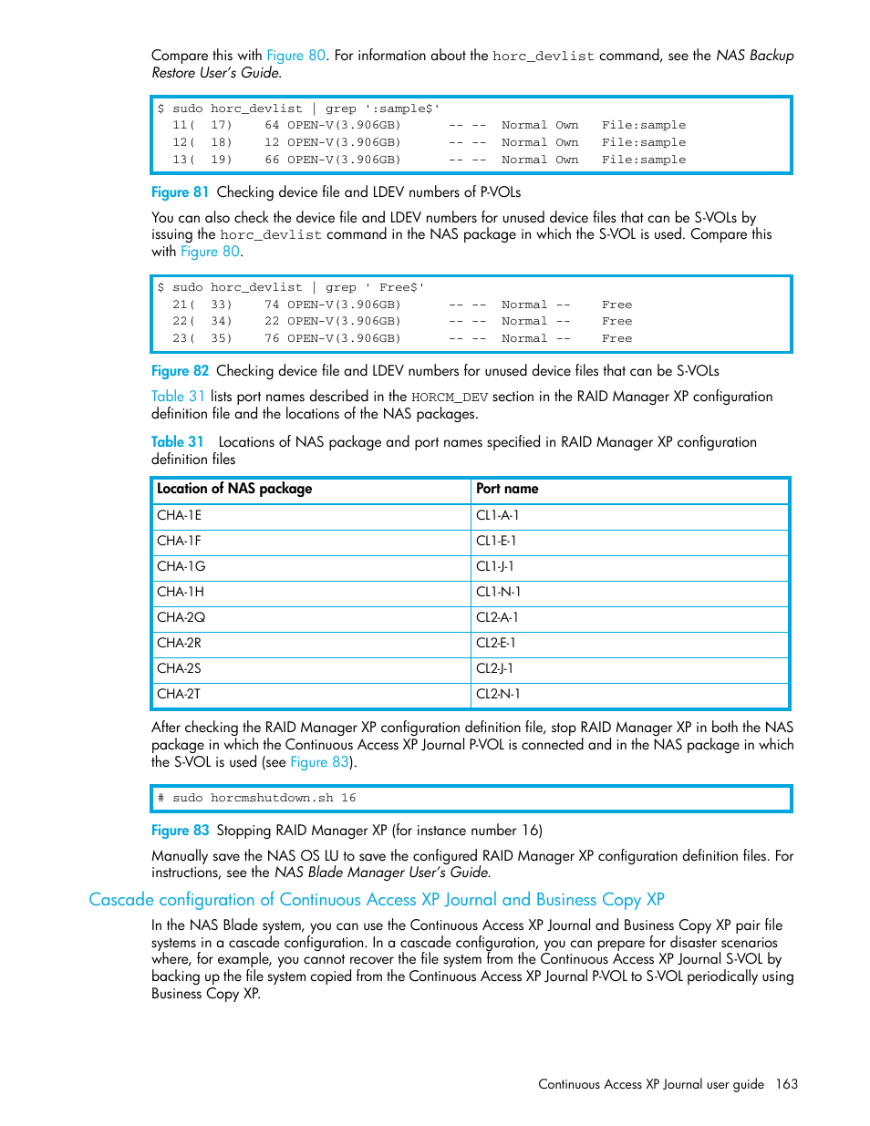 81 checking device file and ldev numbers of p-vols, Files, Figure 81 | HP StorageWorks XP Remote Web Console Software User Manual | Page 163 / 200