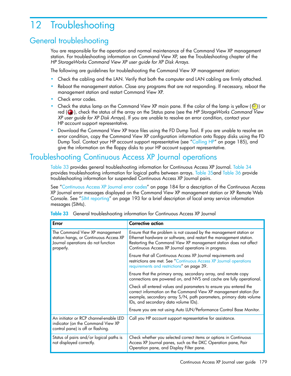 12 troubleshooting, General troubleshooting, 12troubleshooting | HP StorageWorks XP Remote Web Console Software User Manual | Page 179 / 200