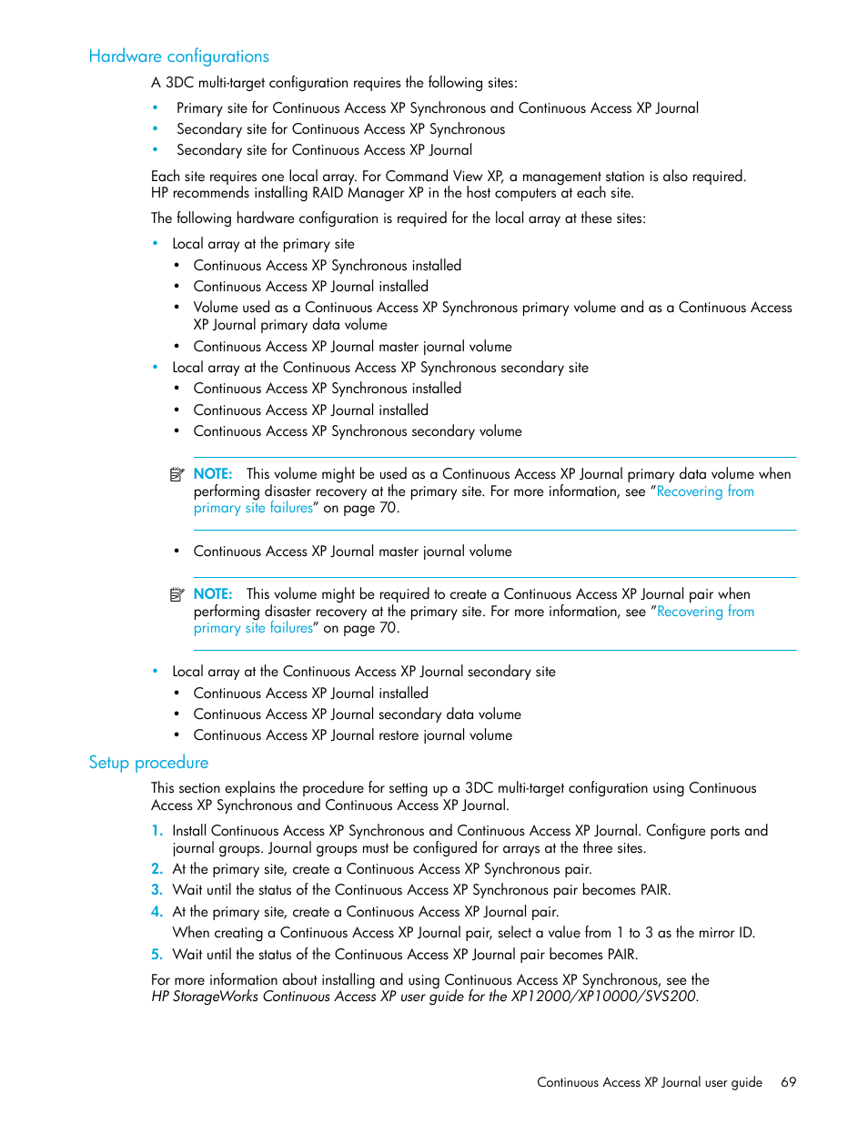 Hardware configurations, Setup procedure | HP StorageWorks XP Remote Web Console Software User Manual | Page 69 / 200