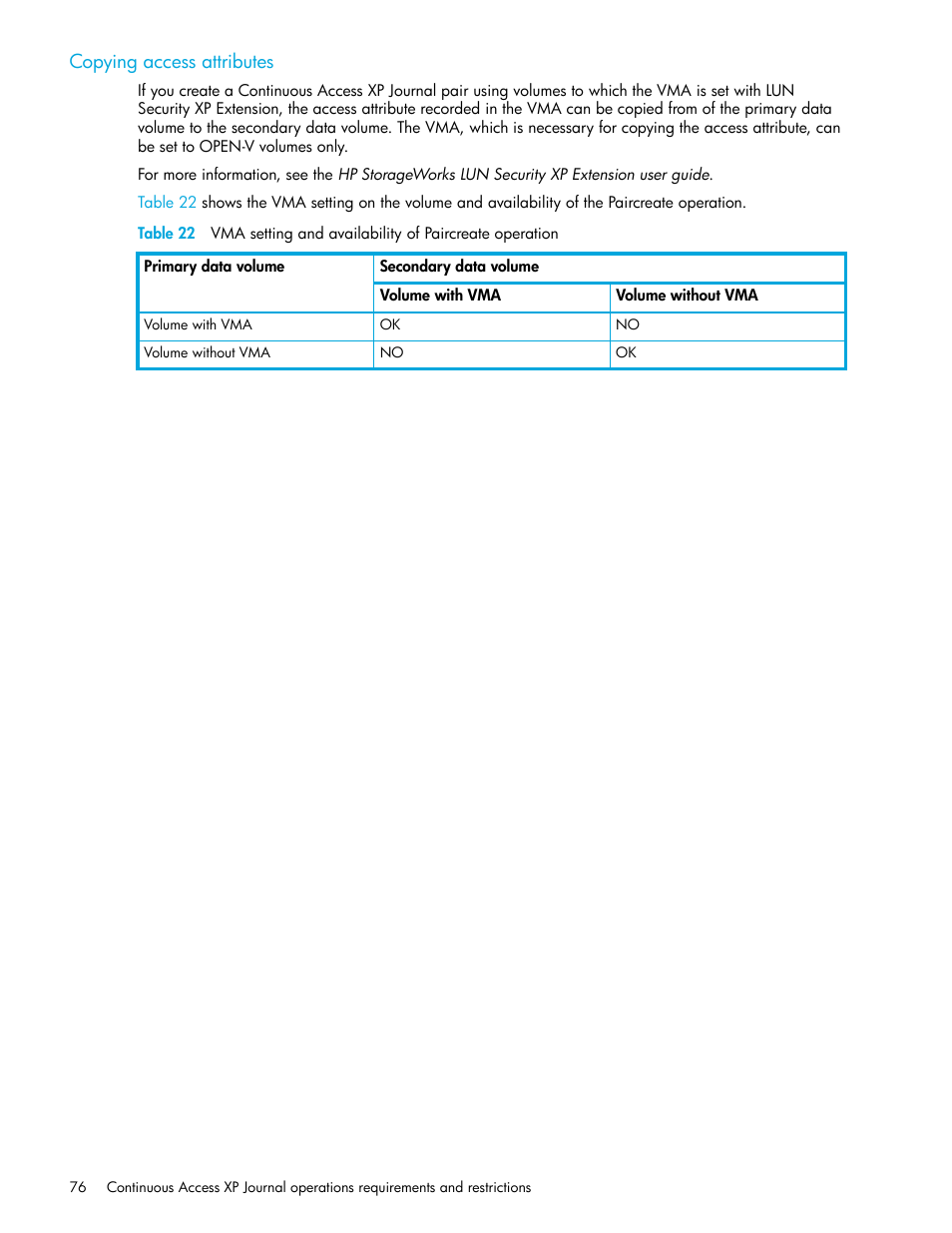 Copying access attributes | HP StorageWorks XP Remote Web Console Software User Manual | Page 76 / 200