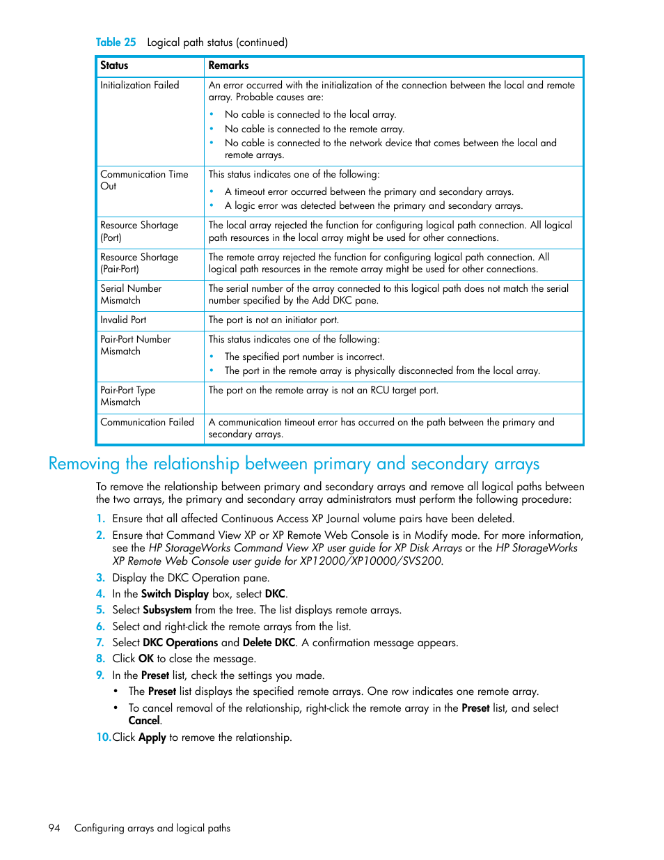 HP StorageWorks XP Remote Web Console Software User Manual | Page 94 / 200