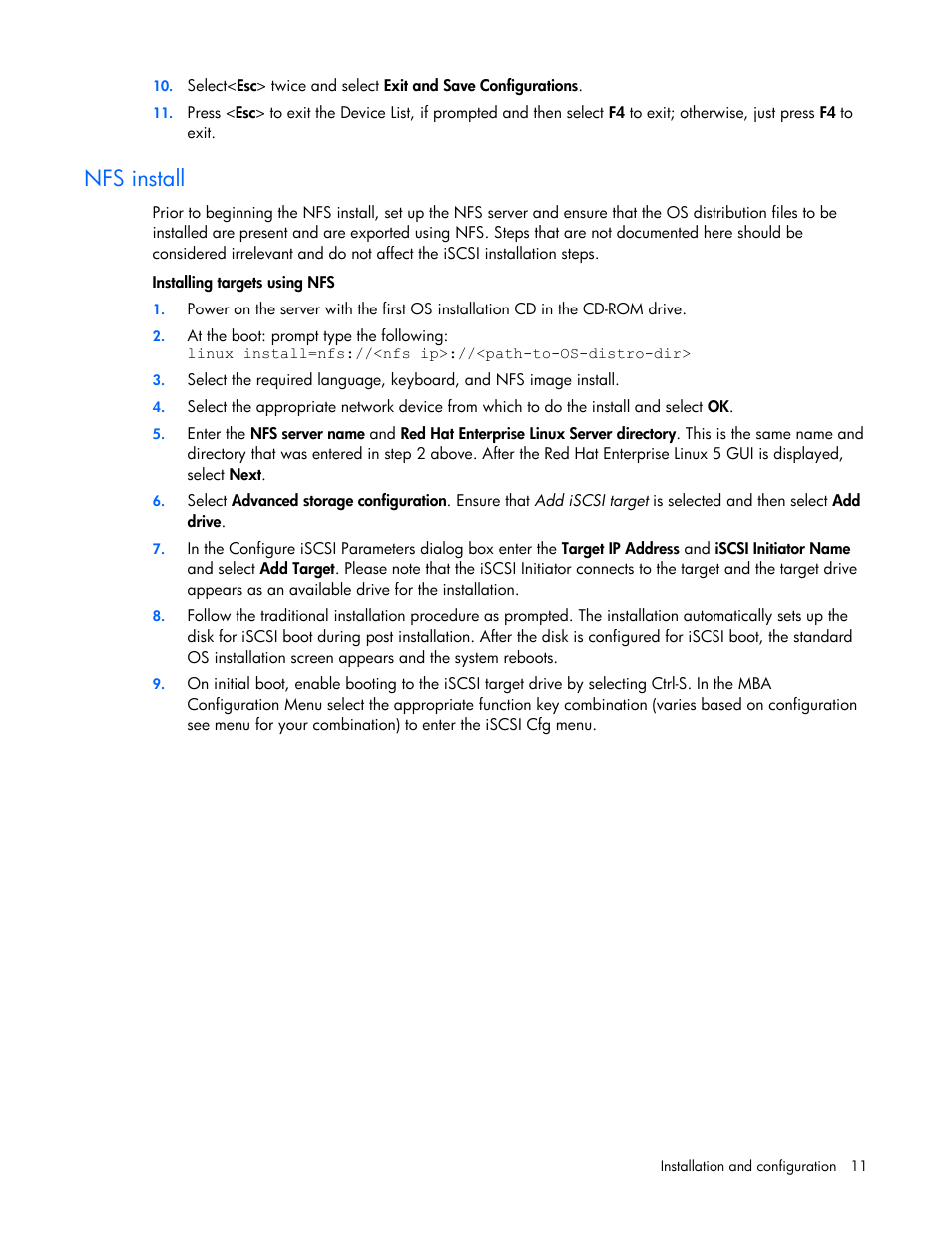 Nfs install | HP SmartStart-Software User Manual | Page 11 / 29