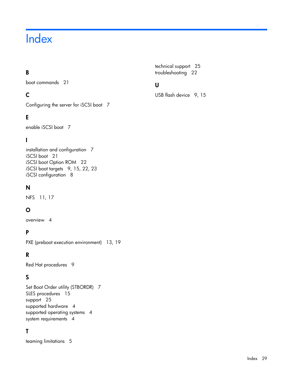 Index | HP SmartStart-Software User Manual | Page 29 / 29