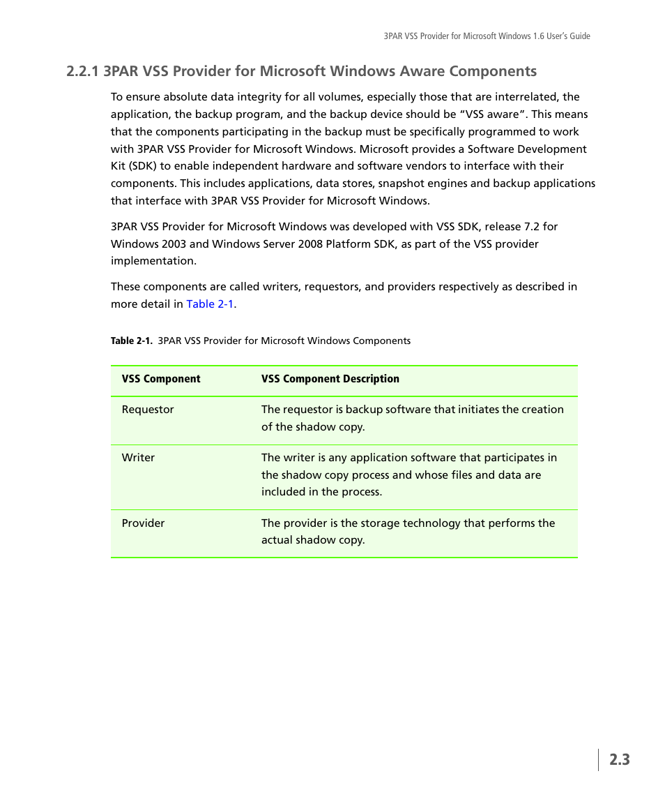 HP 3PAR VSS Provider Software User Manual | Page 13 / 56