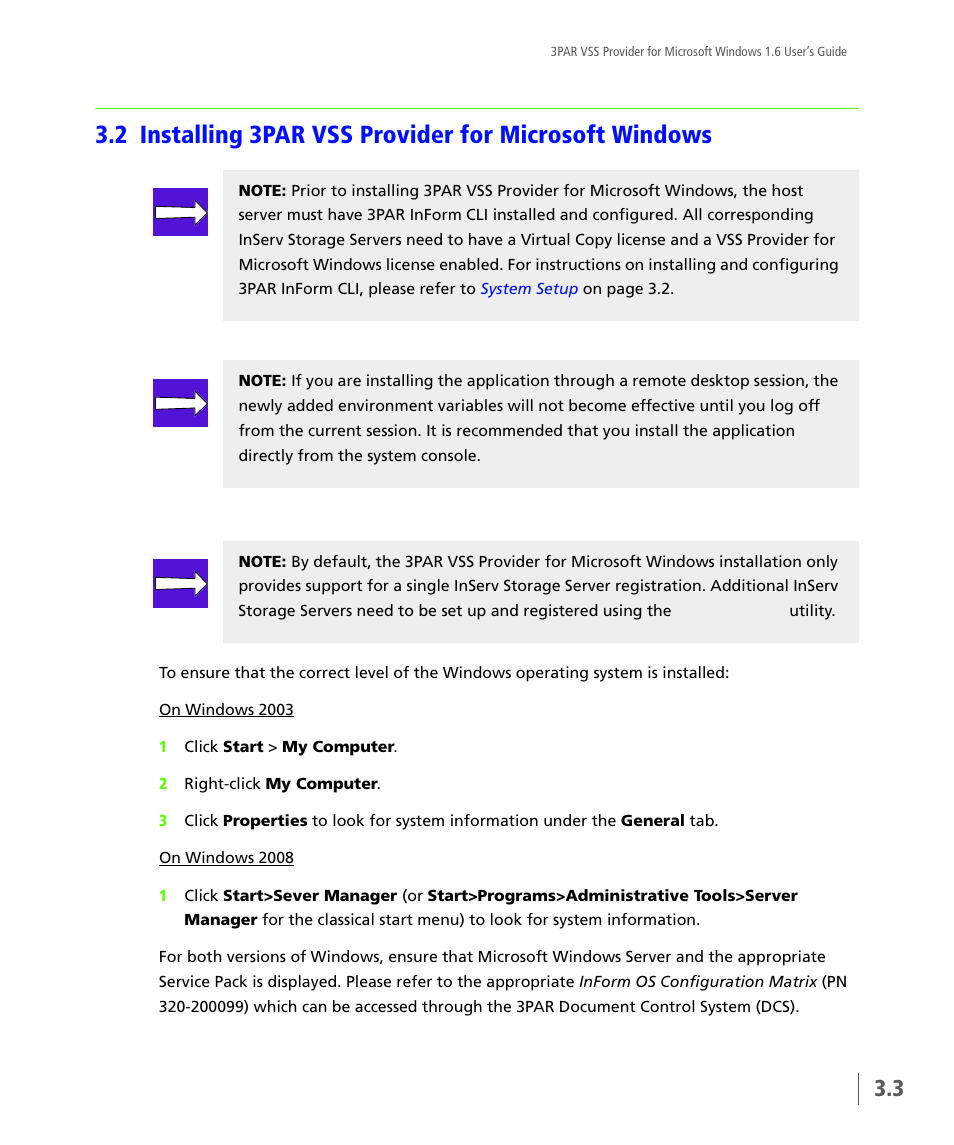 Installing 3par vss provider for microsoft windows | HP 3PAR VSS Provider Software User Manual | Page 19 / 56