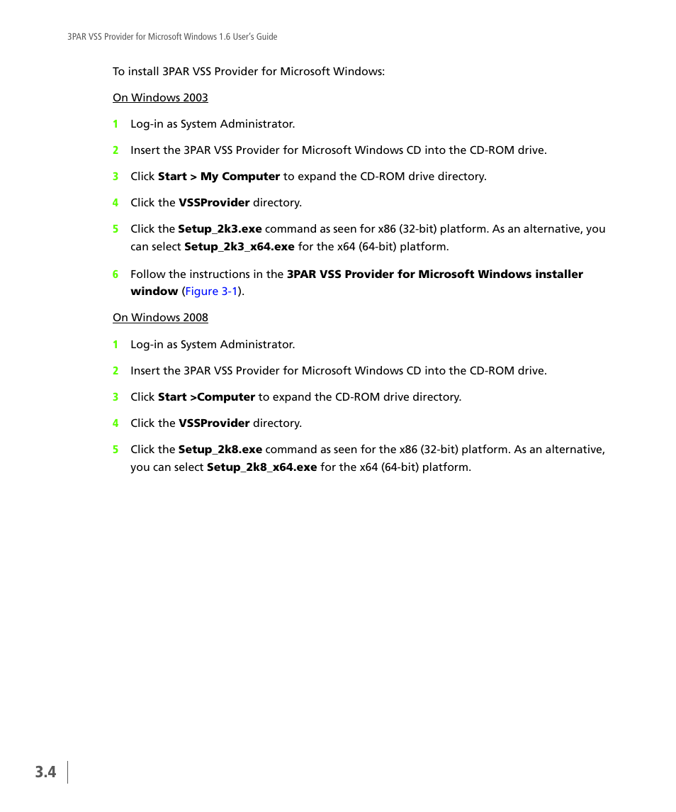 HP 3PAR VSS Provider Software User Manual | Page 20 / 56