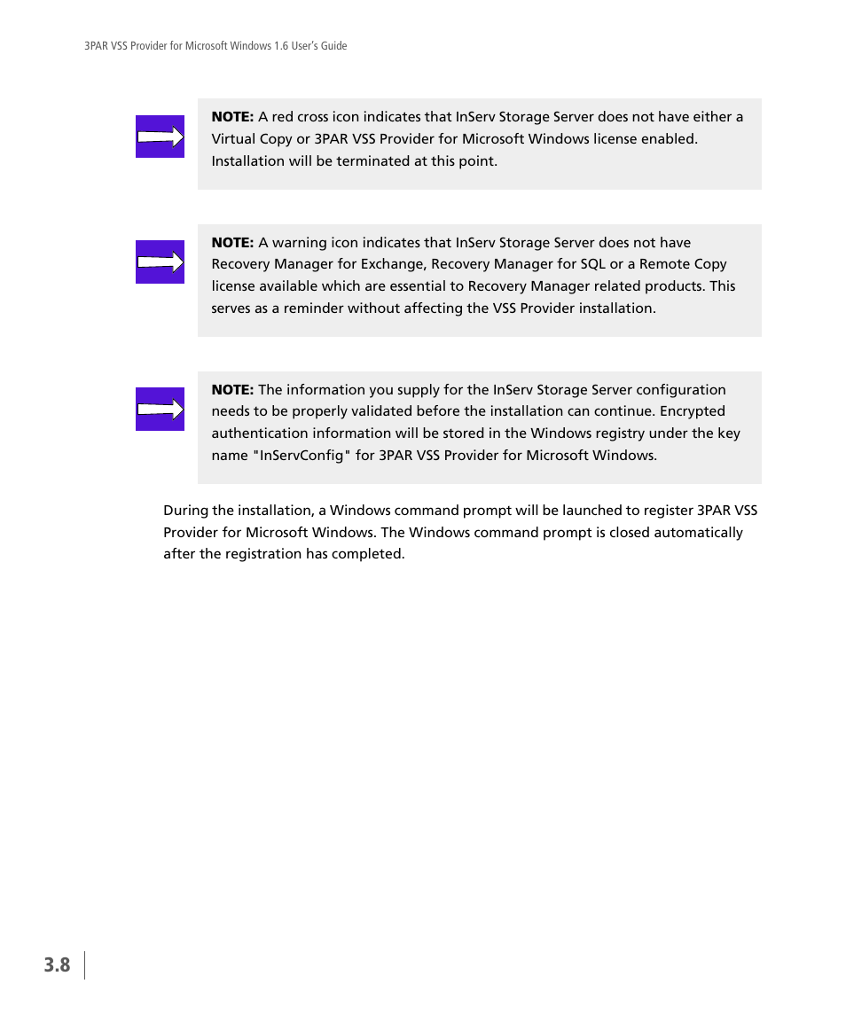 HP 3PAR VSS Provider Software User Manual | Page 24 / 56