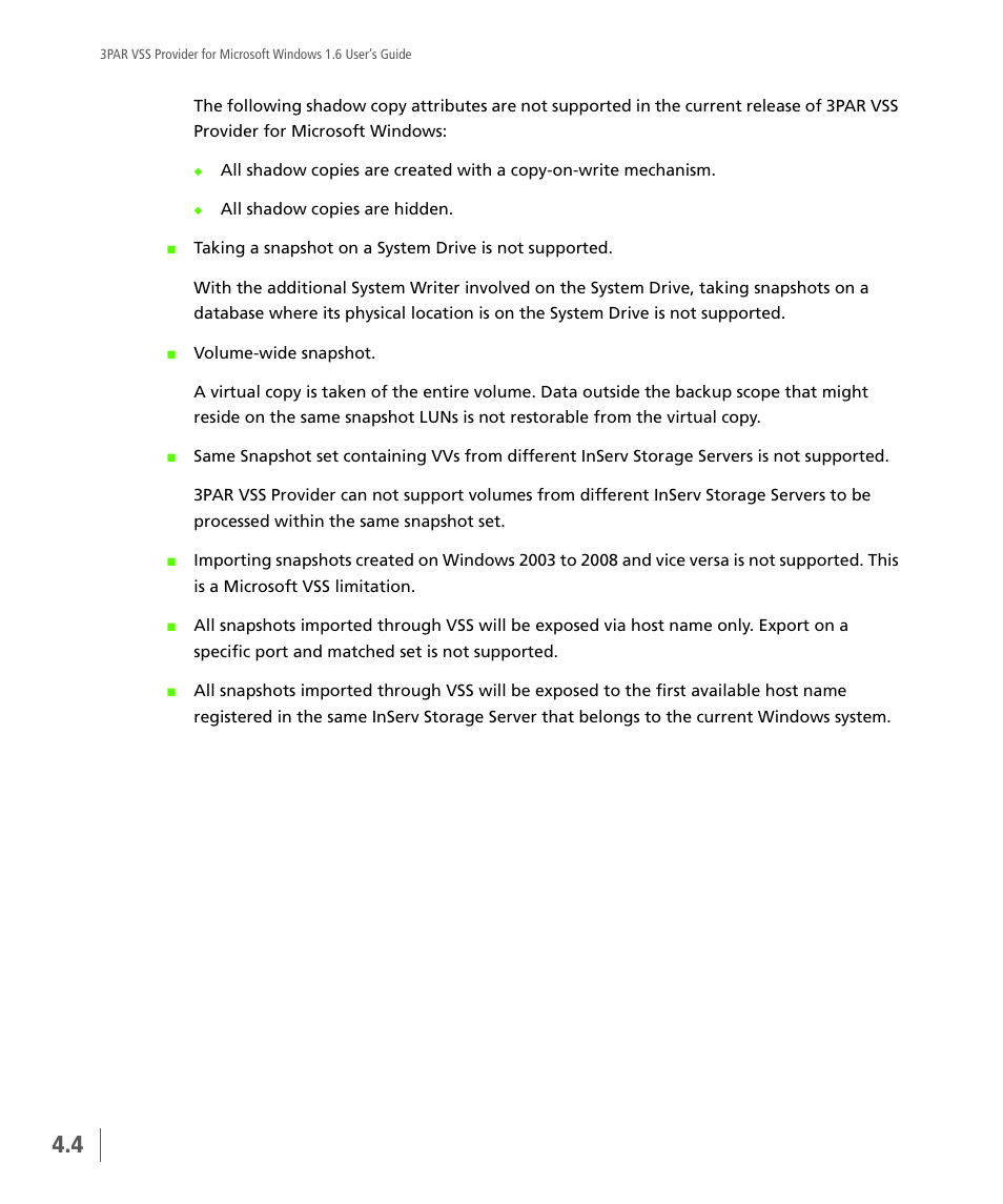 HP 3PAR VSS Provider Software User Manual | Page 42 / 56