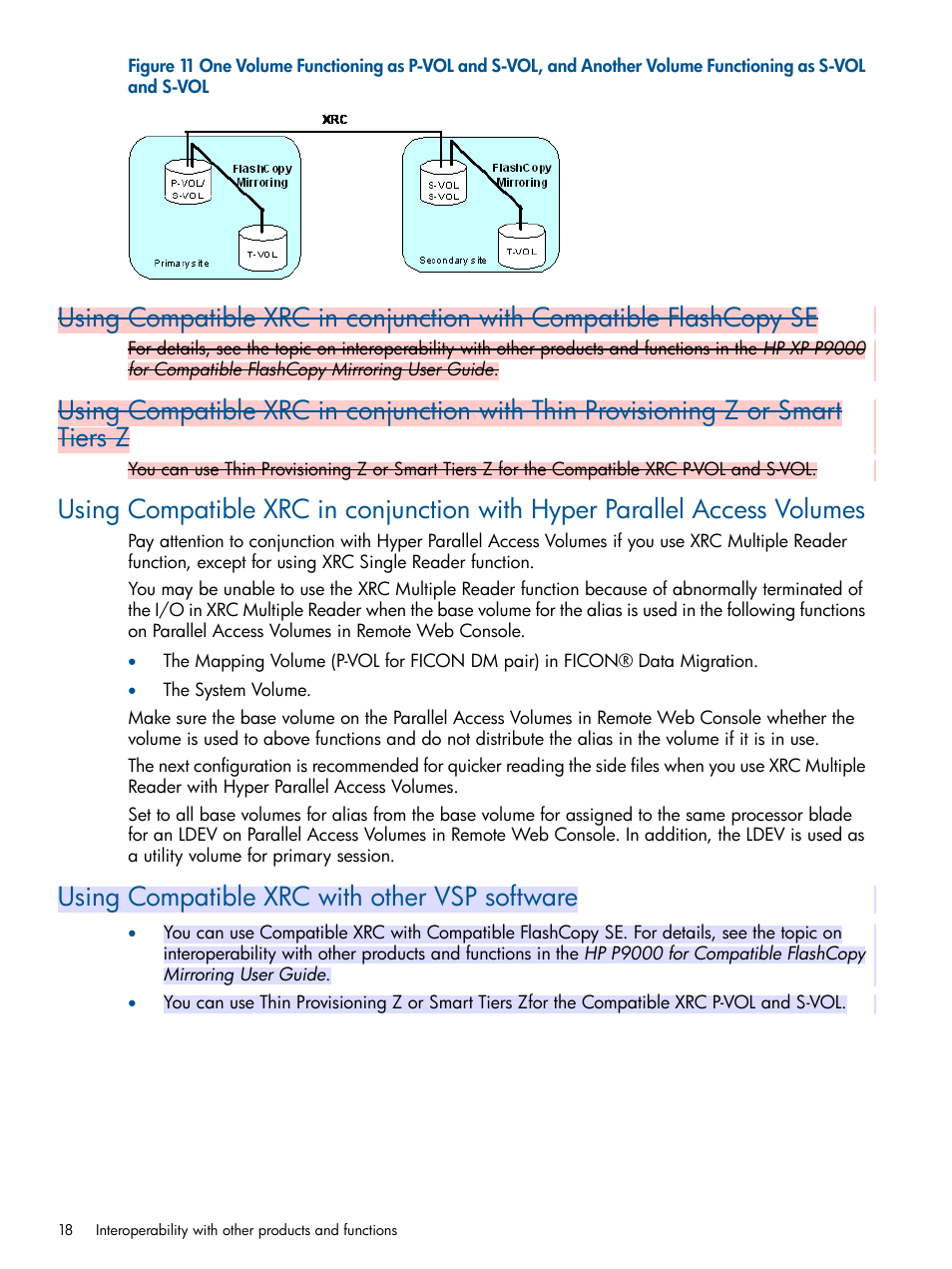 Using compatible xrc with other vsp software | HP XP P9500 Storage User Manual | Page 18 / 34