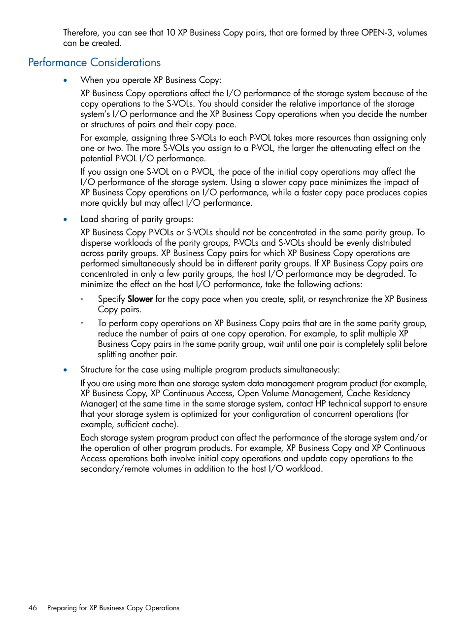 Performance considerations | HP StorageWorks XP Remote Web Console Software User Manual | Page 46 / 109