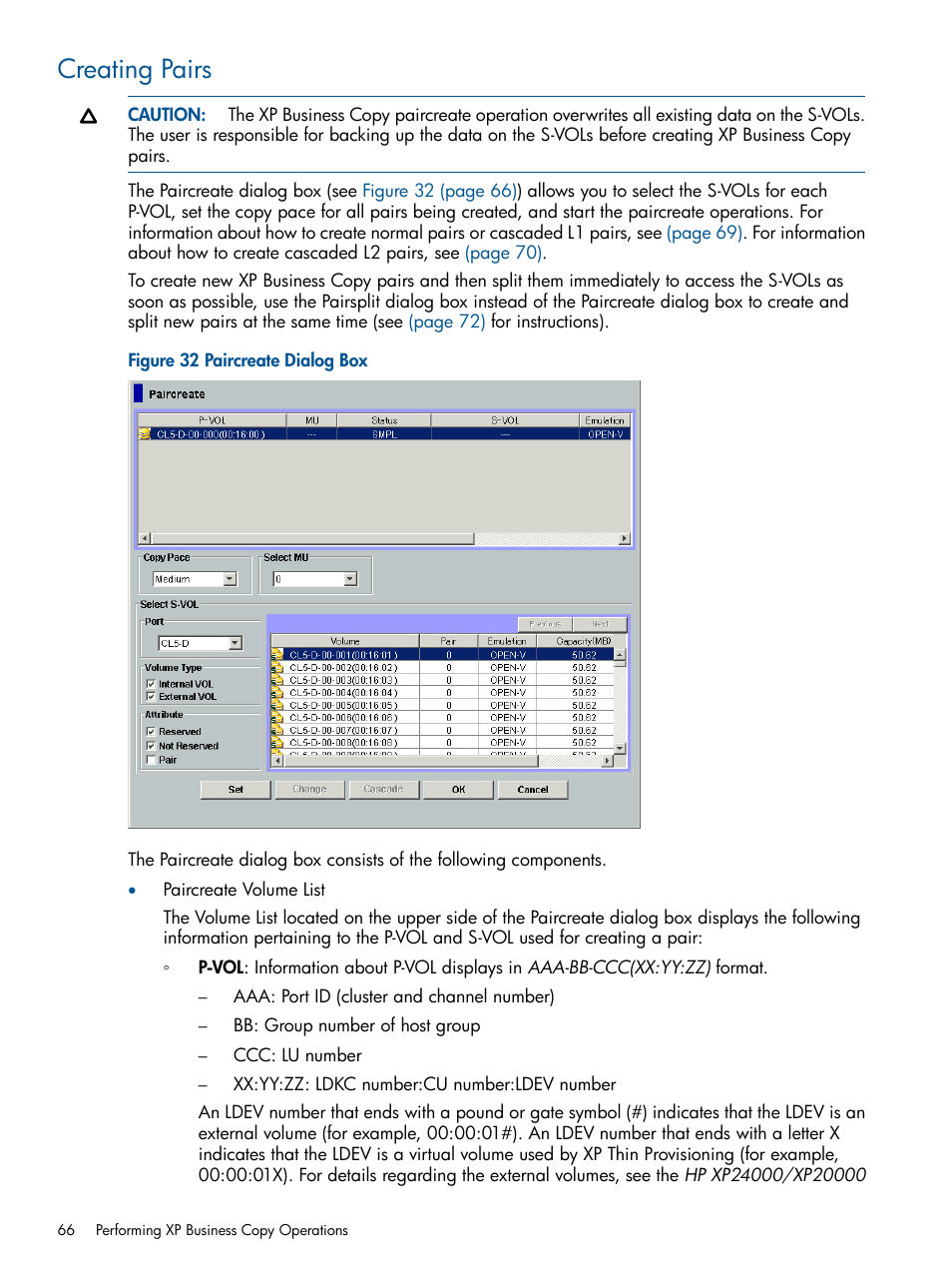 Creating pairs | HP StorageWorks XP Remote Web Console Software User Manual | Page 66 / 109