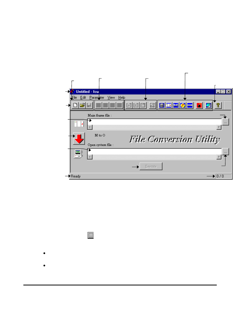 File conversion utility window -12, File conversion utility window | HP XP20000XP24000 Disk Array User Manual | Page 106 / 226