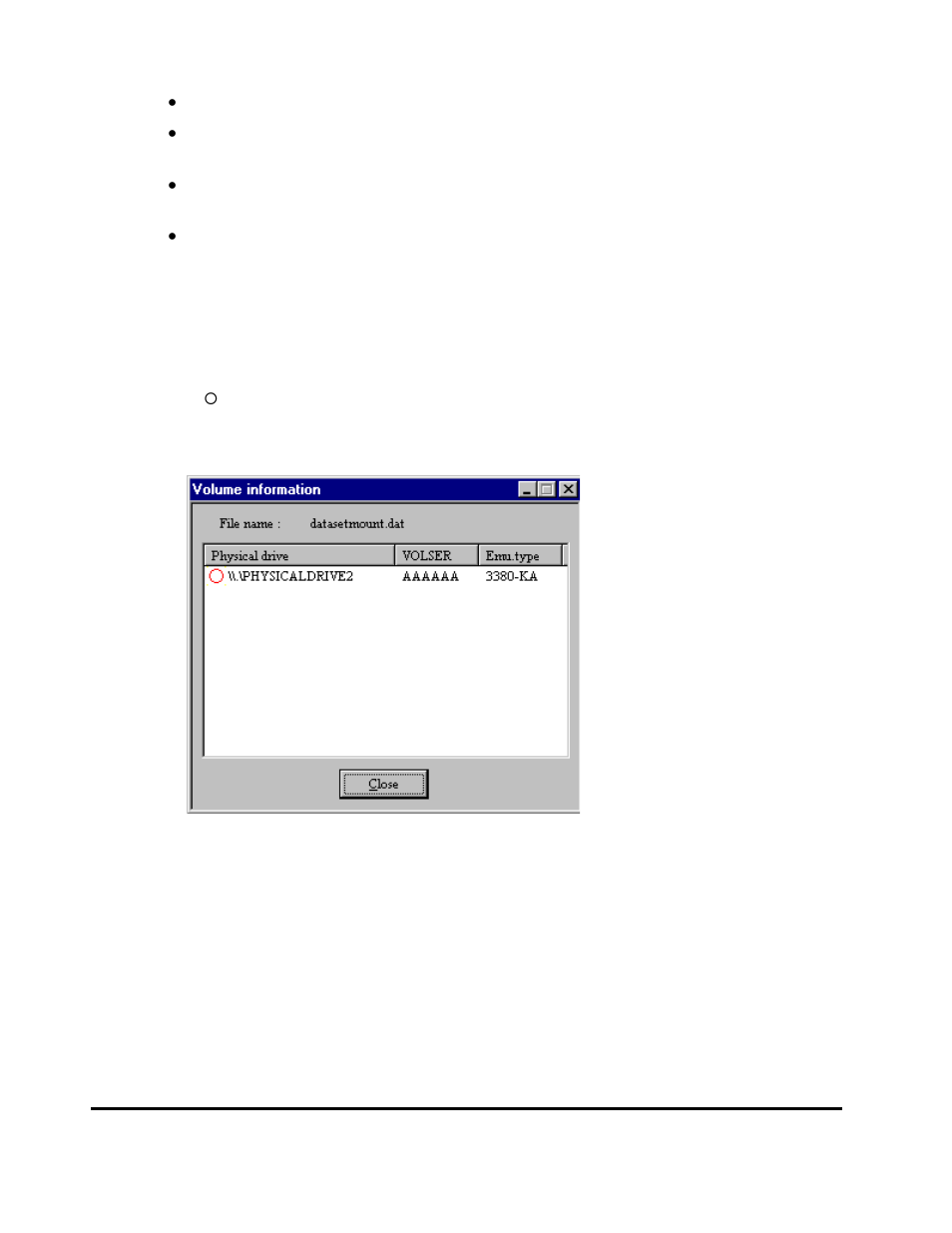 Volume information dialog -14, Mainframe file information dialog -14, Volume information dialog | Mainframe file information dialog | HP XP20000XP24000 Disk Array User Manual | Page 108 / 226