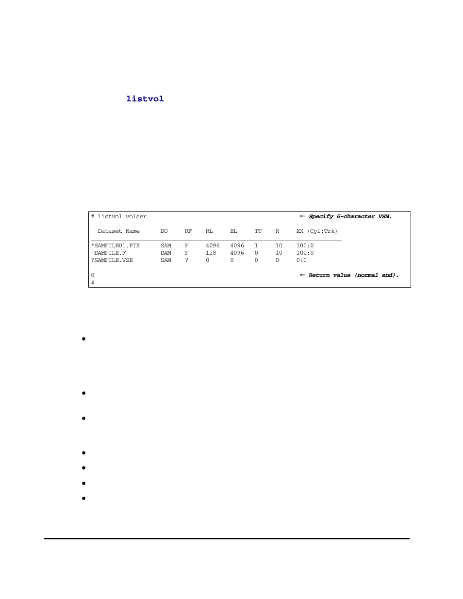 Using the listvol function (unix) -8, Using the, Function (unix) | HP XP20000XP24000 Disk Array User Manual | Page 134 / 226