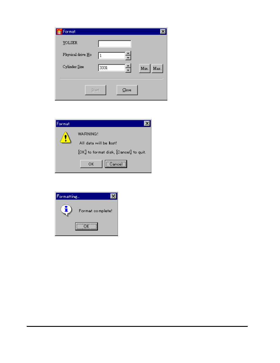 Tion appears (see figure 3-2), See figure 3-3). if the specified volser has | HP XP20000XP24000 Disk Array User Manual | Page 82 / 226