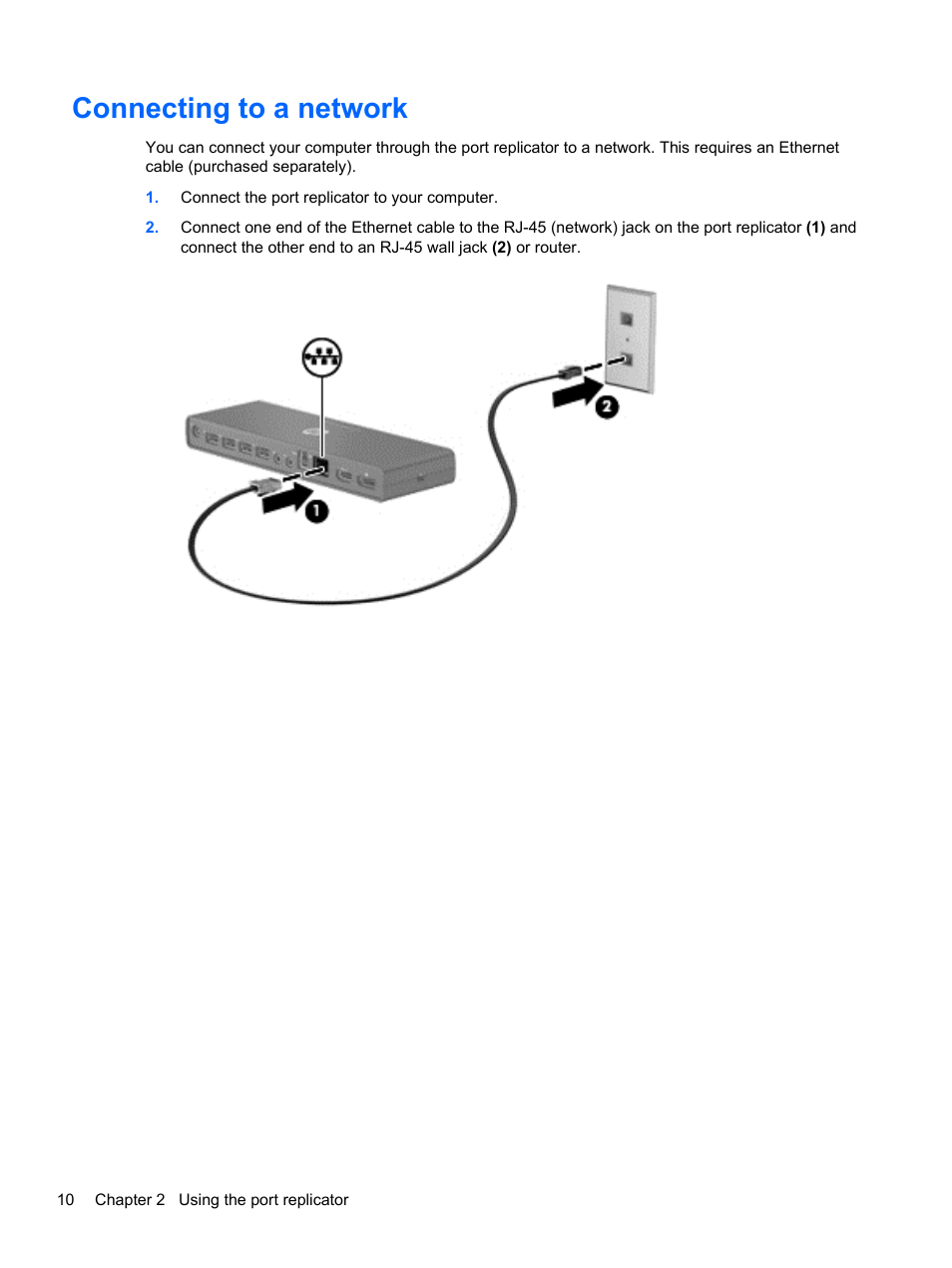 Connecting to a network | HP USB 3.0 3005pr Port Replicator User Manual | Page 14 / 25