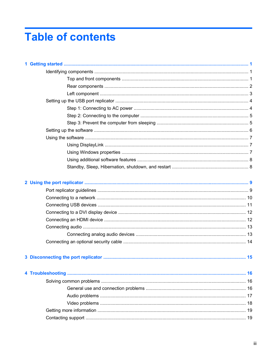 HP USB 3.0 3005pr Port Replicator User Manual | Page 3 / 25