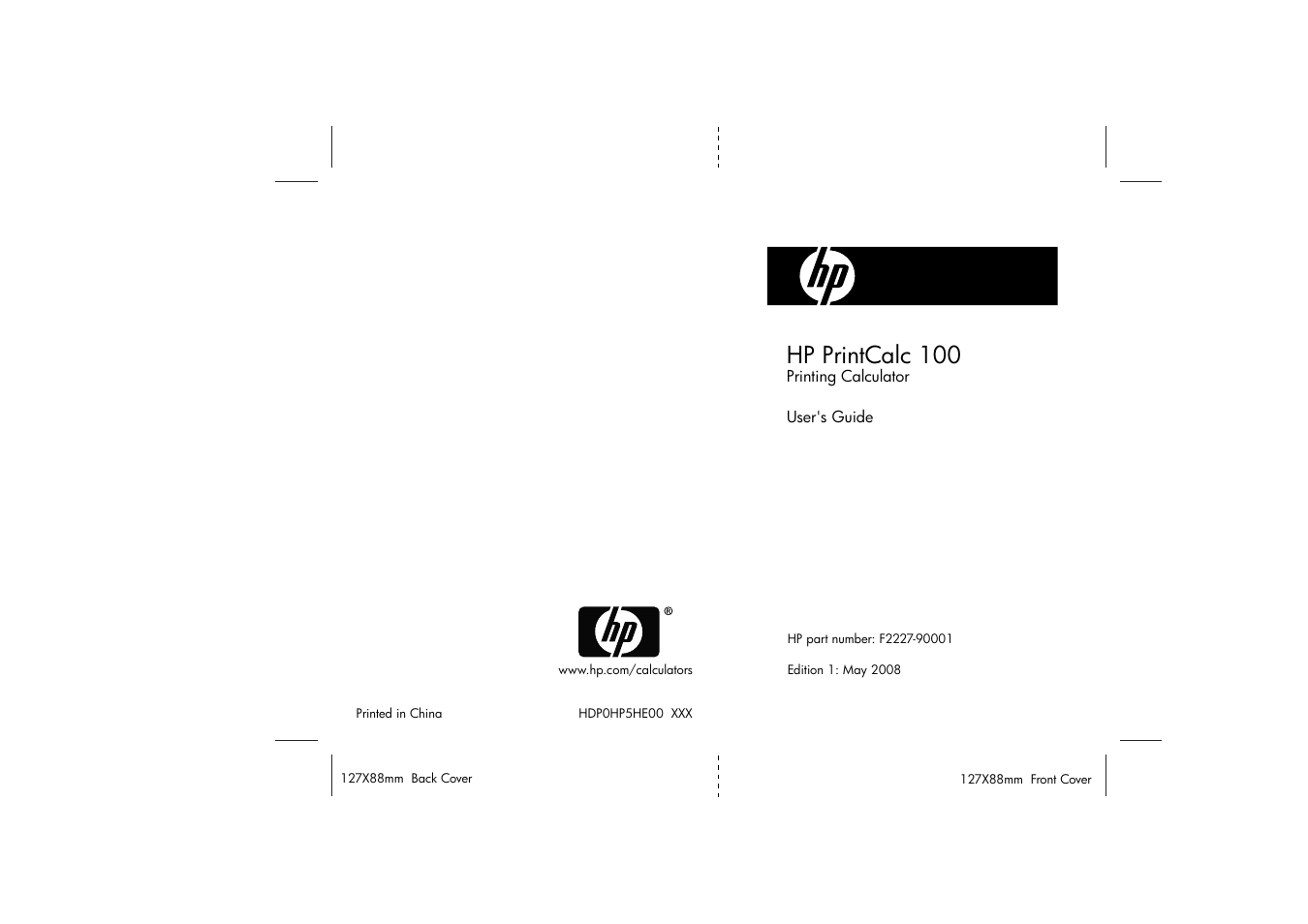 HP PrintCalc 100 User Manual | 32 pages