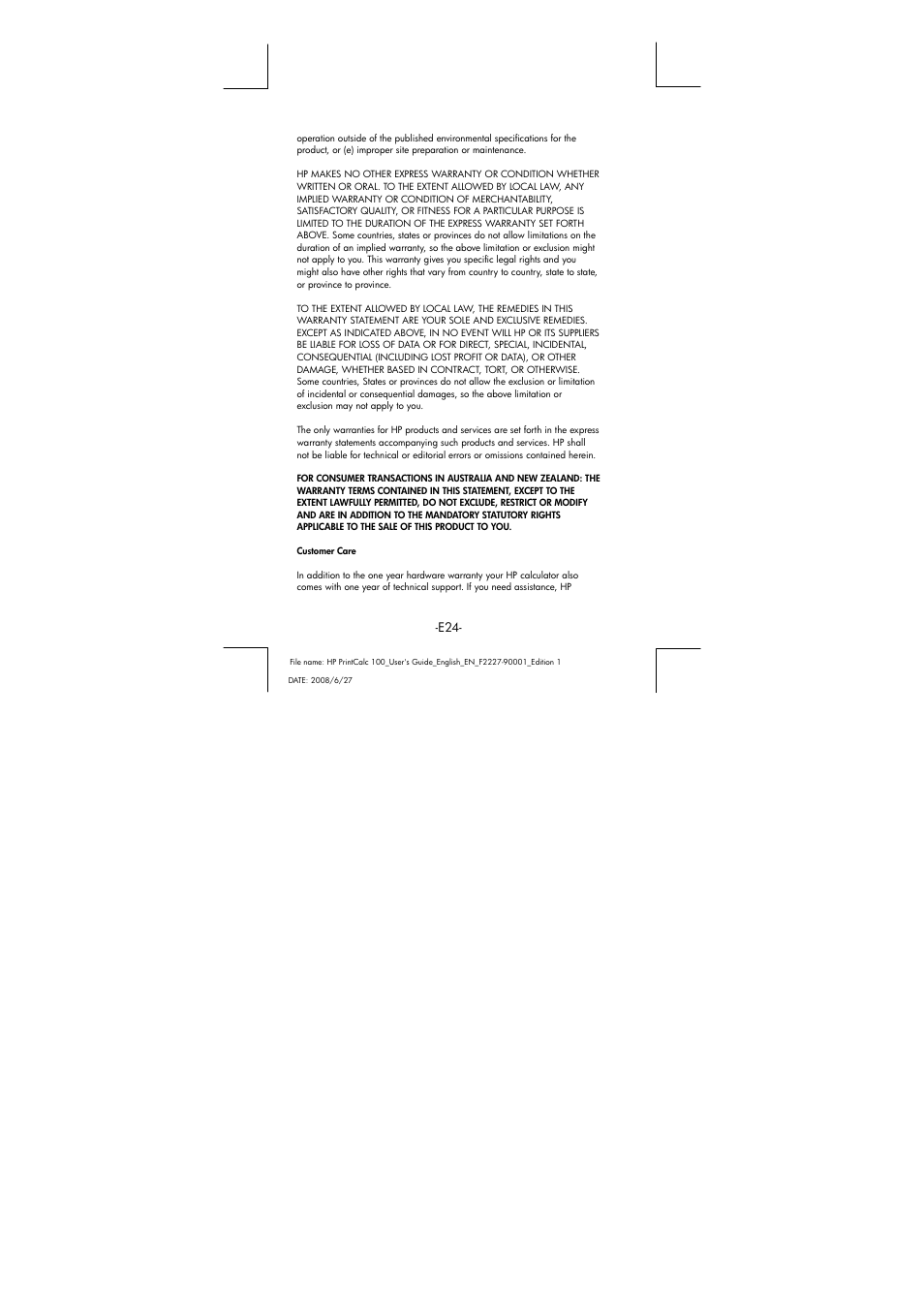 HP PrintCalc 100 User Manual | Page 25 / 32